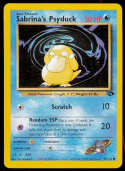 Sabrina's Psyduck 99/132 Common Gym Challenge Pokemon Unlimited Heavily Played - Image 1