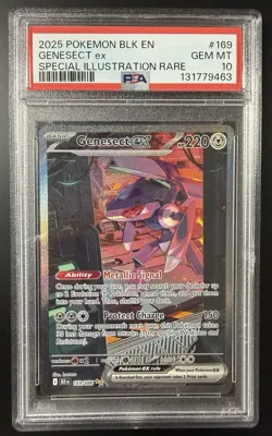 Pokemon TCG Genesect ex 169/086 Sv: Black Bolt SIR Holo English 2025 PSA 10 - Image 1
