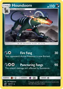 Houndoom 59/111 Rare SM - Crimson Invasion Pokemon TCG - Image 1