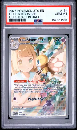 2025 POKEMON JTG EN-JOURNEY TOGETHER ILLUSTRATION RARE LILLIE'S RIBOMBEE PSA 10 - Image 1