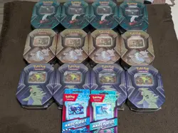 Pokemon Triple Whammy Tin Lot (12) SEALED + 2 Knockout Boxes - 40 packs total. - Image 1