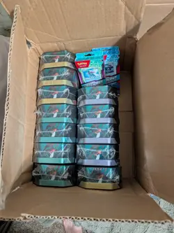 Pokemon Triple Whammy Tin Lot (12) SEALED + 2 Knockout Boxes - 40 packs total. - Image 2