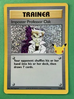 Pokemon Imposter Professor Oak 73/102 Celebrations Classic Collection Holo 2021 - Image 1
