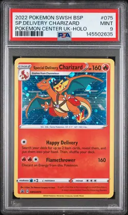 2022 POKEMON SWSH BLACK STAR PROMO #075 SPECIAL DELIVERY CHARIZARD-HOLO PSA 9 - Image 1