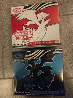 Pokemon TCG Black Bolt ETB + White Flare ETB Lot Of 2- Sealed Brand New - Image 1