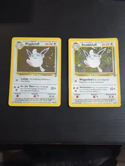 Wigglytuff 19/130 base set 2 Holo Pokemon TCG & German Knuddeluff Jungle SWIRL! - Image 1