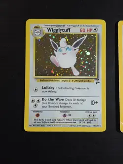 Wigglytuff 19/130 base set 2 Holo Pokemon TCG & German Knuddeluff Jungle SWIRL! - Image 2