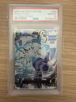 One Piece TCG PSA 10 Boeuf Alternate Art OP12-060 -English - Image 1