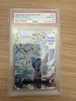 One Piece TCG PSA 10 Boeuf Alternate Art OP12-060 -English - Image 3