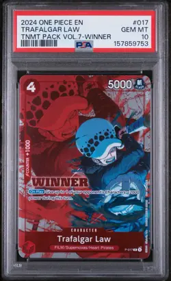 2024 ONE PIECE TOURNAMENT PACK VOL.7 #017 TRAFALGAR LAW VOL.7-WINNER PSA 10 - Image 1