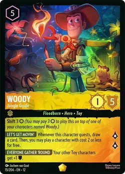 Cold Foil WOODY JUNGLE GUIDE 1x Rare Disney Lorcana NM - Image 1