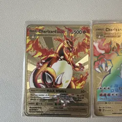 3 PCs Charizard HP310 Gold Metal Pokemon Card-Collectible Gift Display Set - Image 2