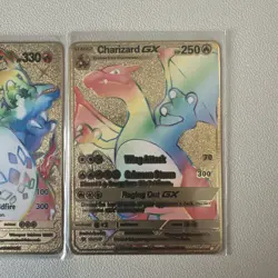 3 PCs Charizard HP310 Gold Metal Pokemon Card-Collectible Gift Display Set - Image 4