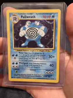 Pokemon Poliwrath Base Set Holo Card 13/102 Unlimited Rare LP-MP - Image 1