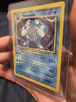 Pokemon Poliwrath Base Set Holo Card 13/102 Unlimited Rare LP-MP - Image 2