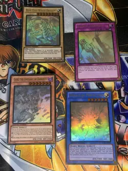 Yu Gi Oh Rare Ghost Holos Lot of 4 cards w/ GLD5-EN001 Lightly Played - Image 1