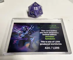Shredder serialized Spindown Dice Sirius 424/1599 MTG TMNT - Image 1