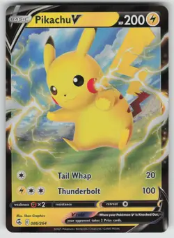 Pikachu V 086/264 Holo V Rare Fusion Strike Pokemon Near Mint - Image 1