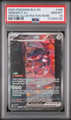 2025 POKEMON BLK EN-BLACK BOLT SPECIAL ILLUSTRATION RARE #169 GENESECT EX PSA 10 - Image 1