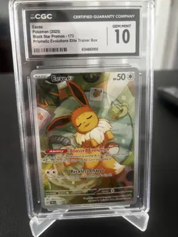 Pokemon 2025 Prismatic Evolutions Eevee Black Star Promos #173 CGC Gem Mint 10 - Image 1