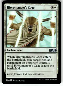 FOIL MTG NM Hieromancer's Cage Core Set 2019 Regular - Image 1