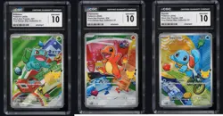 CGC 10 Pokemon Kanto FIRST PARTNER Set Charmander Squirtle Bulbasaur 037 038 039 - Image 1