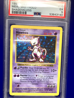 PSA 5 - Pokemon MEWTWO - Shadowless Base Set Holographic Holo Rare - 10/102 NICE - Image 3
