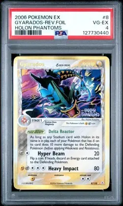 2006 Pokemon EX Holon Phantoms Gyarados Reverse Holo Stamp Delta Species PSA 4 - Image 1