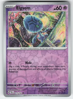 Elgyem 073/162 Common Temporal Forces Pokemon Reverse Holo Near Mint - Image 1