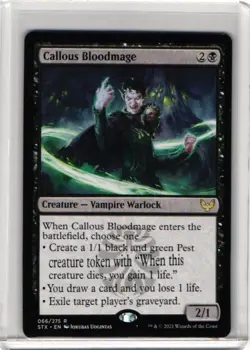 Magic the Gathering MTG Callous Bloodmage (66) Strixhaven School of Mages LP - Image 1