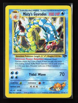Misty's Gyarados 13/132 Holo Rare Gym Challenge Pokemon Unlimited Holo LP - Image 1