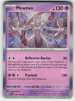 Mewtwo 150/165 Rare 151 Pokemon Near Mint - Image 1