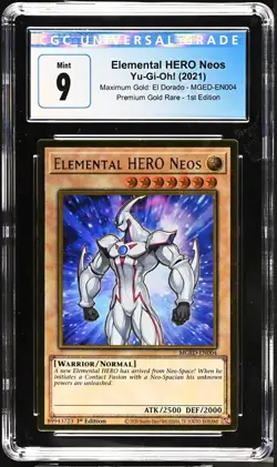 Yu-Gi-Oh! Elemental HERO Neos 2021 MGED-EN004 Prem Gold Rare 1st Ed. CGC 9 - Image 2