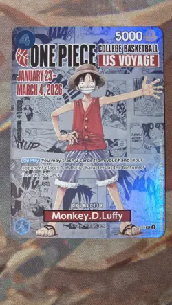 Bandai Monkey.D.Luffy P-055 Promo Holo Character College Basketball EN 2026 - Image 2