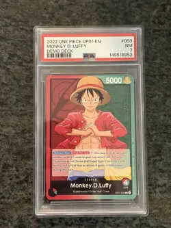 2022 ONE PIECE OP01-ROMANCE DAWN 003 MONKEY D. LUFFY PRE ERRATA PSA 7 - Image 1
