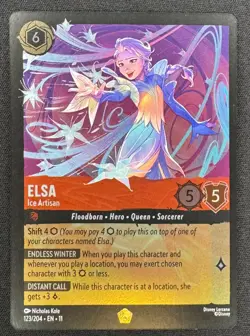 Lorcana Elsa Ice Artisan Legendary Foil 123/204 NM Winterspell Disney TCG - Image 1
