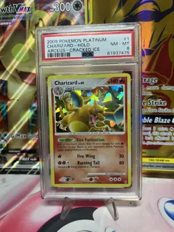 2009 POKEMON PLATINUM ARCEUS 1/99 CHARIZARD CRACKED ICE PSA 8 Holo Bleed🔥 - Image 1