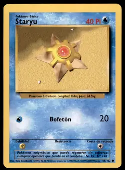 2000 Pokemon Base Unlimited Staryu Spanish #65 Vintage - Image 1