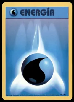 2000 Pokemon Base Unlimited Water Energy Spanish #102 Vintage - Image 1