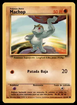 2000 Pokemon Base Unlimited Machop Spanish #52 Vintage - Image 1