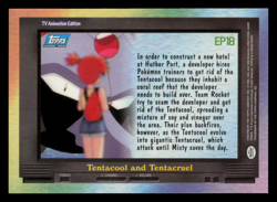 NM - Pokemon Topps Tentacool and Tentacruel #EP18 TV Animation Edition - Image 2