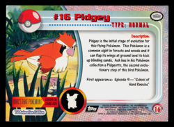 LP - Pokemon Topps Pidgey #13 TV Animation Edition Sunrays Silver Foil - Image 2