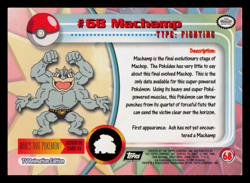 LP - Pokemon Topps Machamp #68 TV Animation Edition Sunrays Silver Foil - Image 2