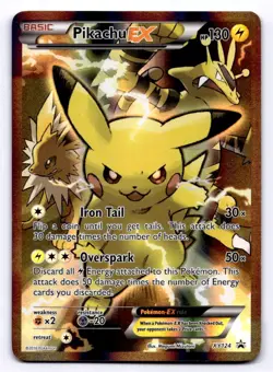 (110088) PIKACHU EX XY124 Pokemon XY Black Star Promo Card RED & BLUE COLLECTION - Image 2