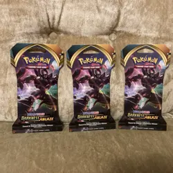 X3 Darkness Ablaze Sleeved Booster Packs Pokemon Cards TCG New Sealed 2020 - Image 1