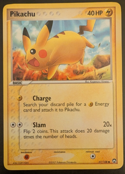 2007 Pokemon Pikachu #57/108 Ex Power Keepers - Image 1