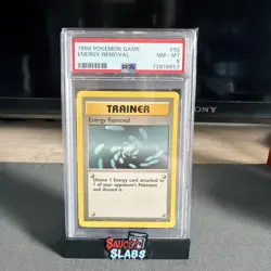 1999 Pokemon Base Set Unlimited Energy Removal Trainer PSA 8 - Image 1