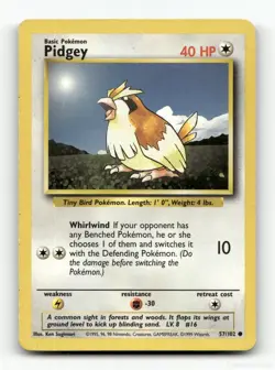 PIDGEY BASE SET UNLIMITED 57/102 POKEMON MP - Image 1