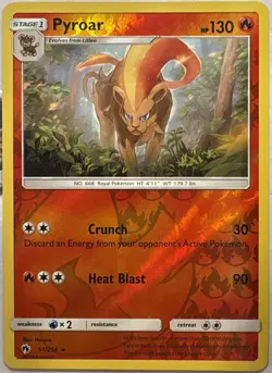 Pyroar Reverse Holo Rare Lost Thunder 51/214 Pokemon Near Mint - Image 1