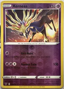 Xerneas Reverse Holo Holo Rare Vivid Voltage 078/185 Pokemon Near Mint - Image 1